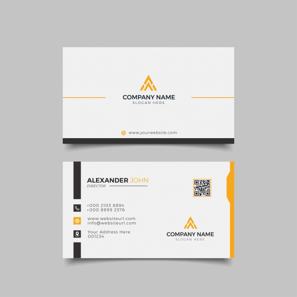 Professional Elegant Orange & White Business Card