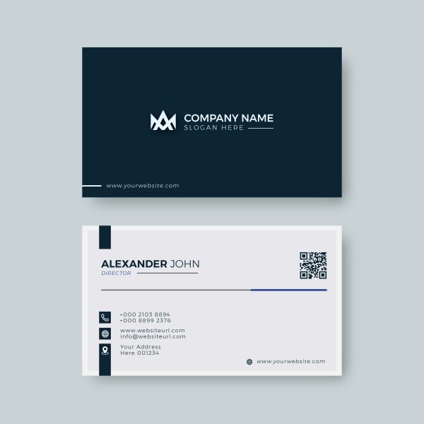 Professional Modern Black & White Business Card