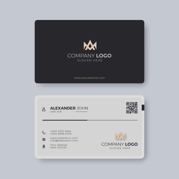 Professional Elegant Black Gold & White Business Card for test