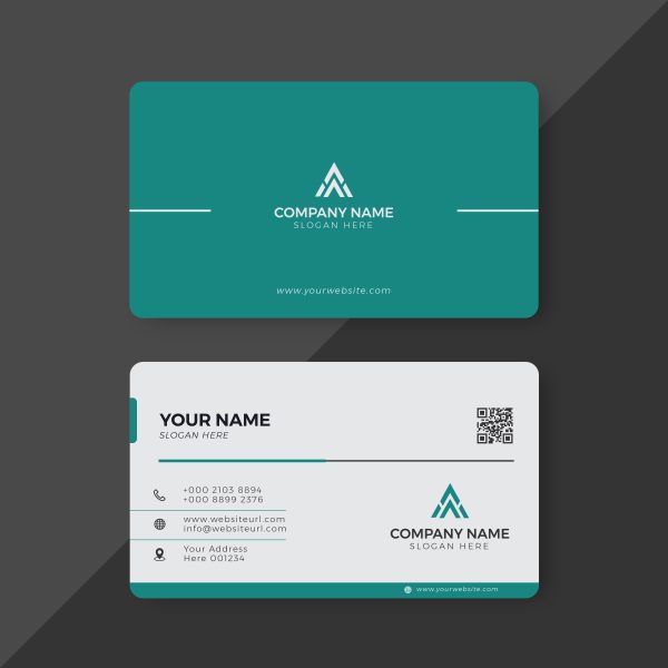 Professional Modern Green & White Business Card