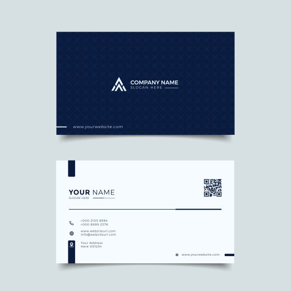 Professional Modern Black & Blue Business Card