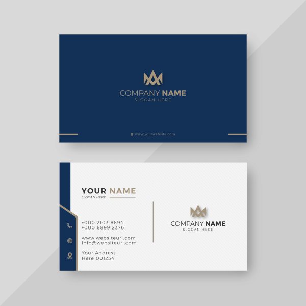 Professional Elegant Black Gold & White Business Card