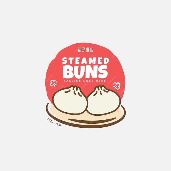 Steamed Buns Logo Design Vector