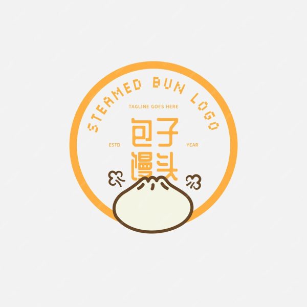 Steamed Buns Logo Design Vector