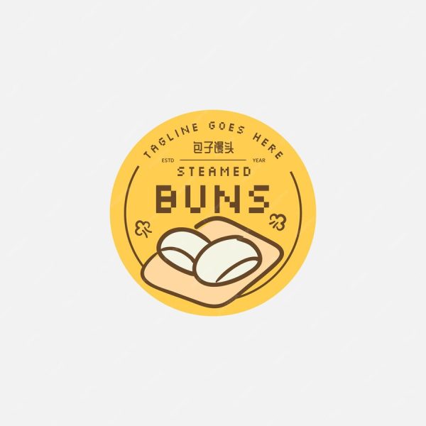 Steamed Buns Logo Design Vector