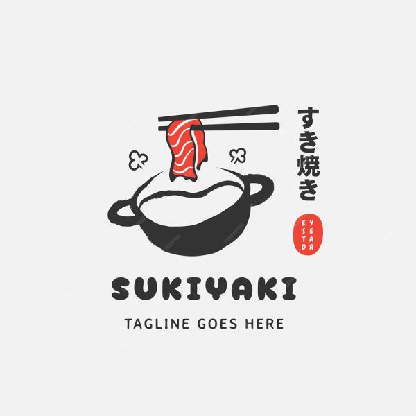 Sukiyaki and Shabu Logo Design Vector