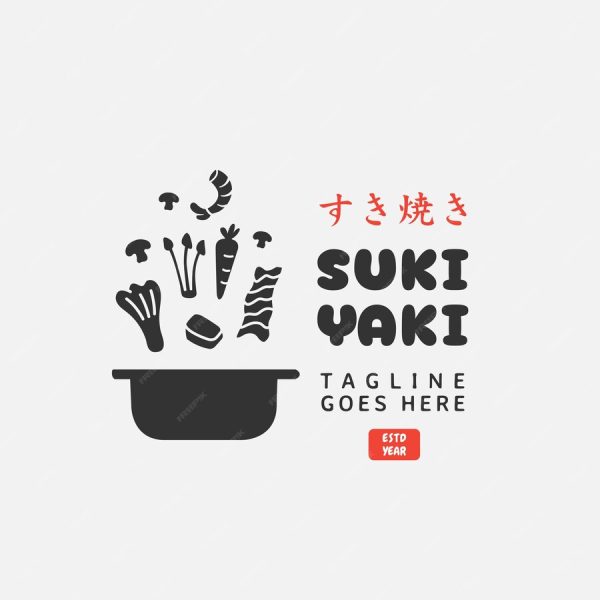 Sukiyaki and Shabu Logo Design Vector