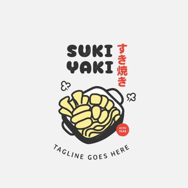 Sukiyaki and Shabu Logo Design Vector